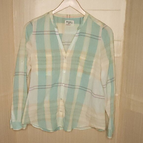 Holding Horses Pastel Plaid Lightweight Button Down 10 - Picture 1 of 5